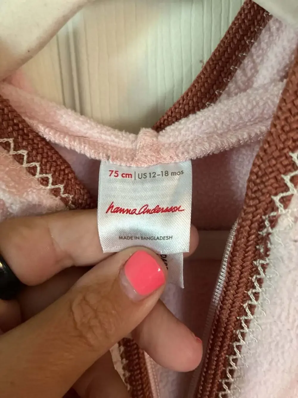 Hanna Andersson Pink Fleece Zip-Up Hooded Jacket with Leopard Pockets